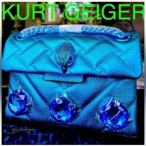 KURT GEIGER  LONDON MINI Kensington Drench metallic jeweled crossbody bag